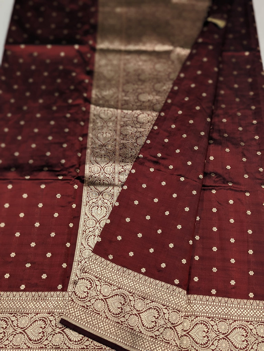 Maroon Banarasi Saree