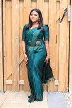 Load image into Gallery viewer, Teal Silk Saree
